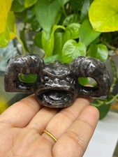 3''+ Natural Yooperlite Skull Carved Quartz Crystal skull reiki healing gift 1pc