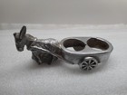 Vintage Metal Donkey & Cart Holder Salt& Pepper Lipstick Silver Tone Japan As Is — photo 2