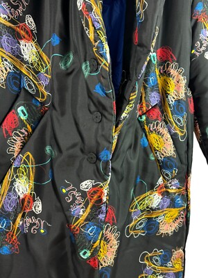 FENDI X Noel Fielding Graphic Reversible Silk Shawl Coat Padded