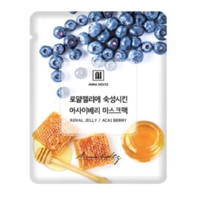 ANNA HOLTZ 1Day 1Pack Royal Jelly & Acai Berry Facial Mask Sheet 10pcs K-beauty