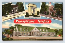 Postcard Pennsylvania Turnpike Road Highway 1940s Unposted Linen