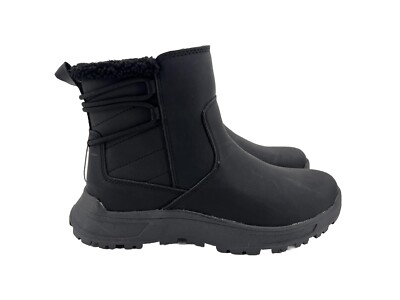 Eddie Bauer Womens Winter Ankle Boots Siren Black 7M Warm Lined Zipper