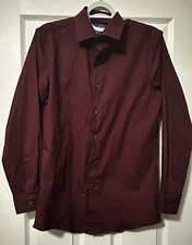 Apt 9 Button Up Long Sleeve Slim Fit Premier Flex 15, 32/33