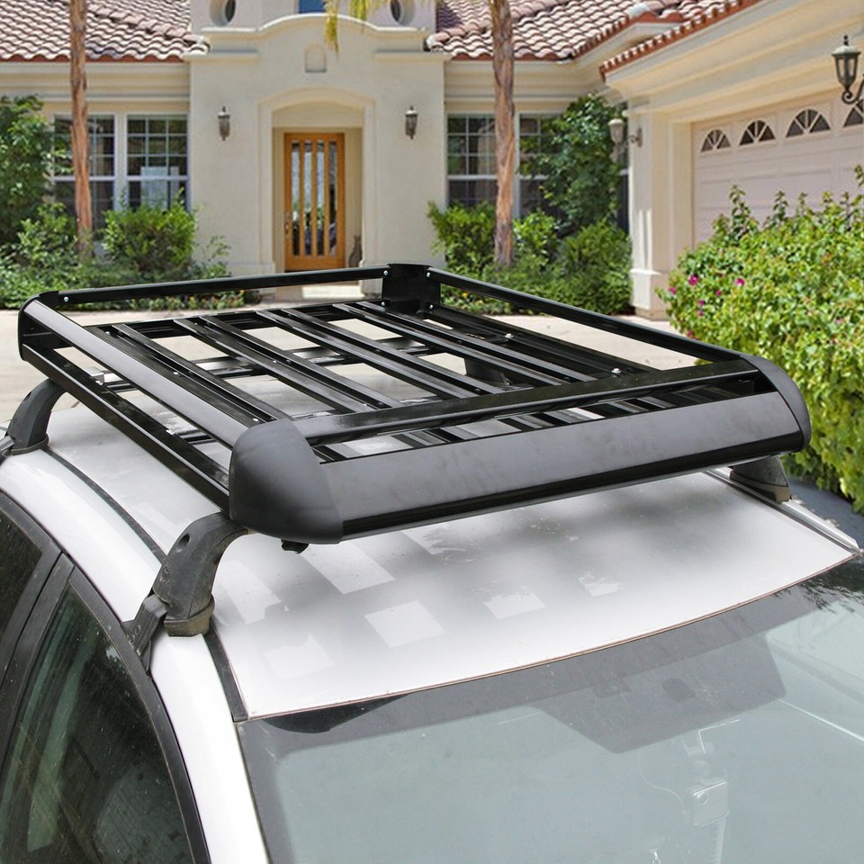 Universal Car Roof Rack Basket Tray Luggage Cargo Carrier Aluminium ...