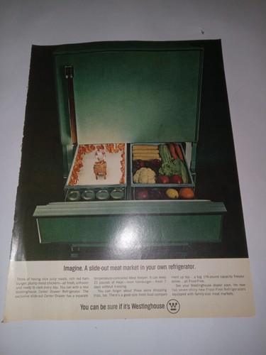1965 Westinghouse Refrigerator Appliance Print Advertisement Ad