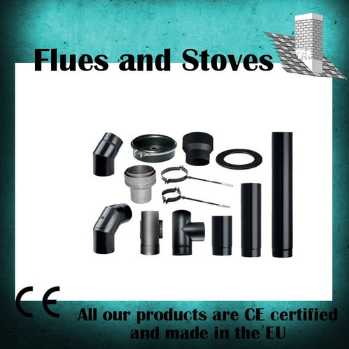 FLUE PIPE FOR WOOD BURNER 5" INCH 125mm STOVE FLUE PIPE MULTI FUEL LOG