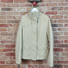 Thomas Burberry Quilted Jacket Lightweight Coat Ecru Beige M Womens