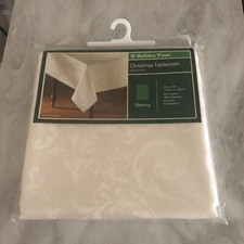 Holiday Time Christmas Tablecloth Oblong 52"x 70" - LIGHT GOLD - BRAND NEW