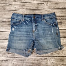 Gap Size 10 Girls Shorts Stretch Midi Short Cuff Blue Denim