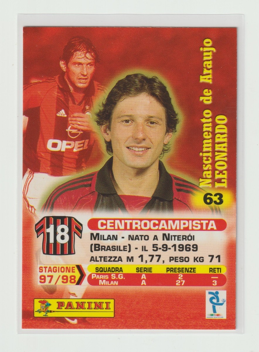 1998-99 PANINI CALCIO CARDS No.63 [ LEONARDO ] AC MILAN | eBay