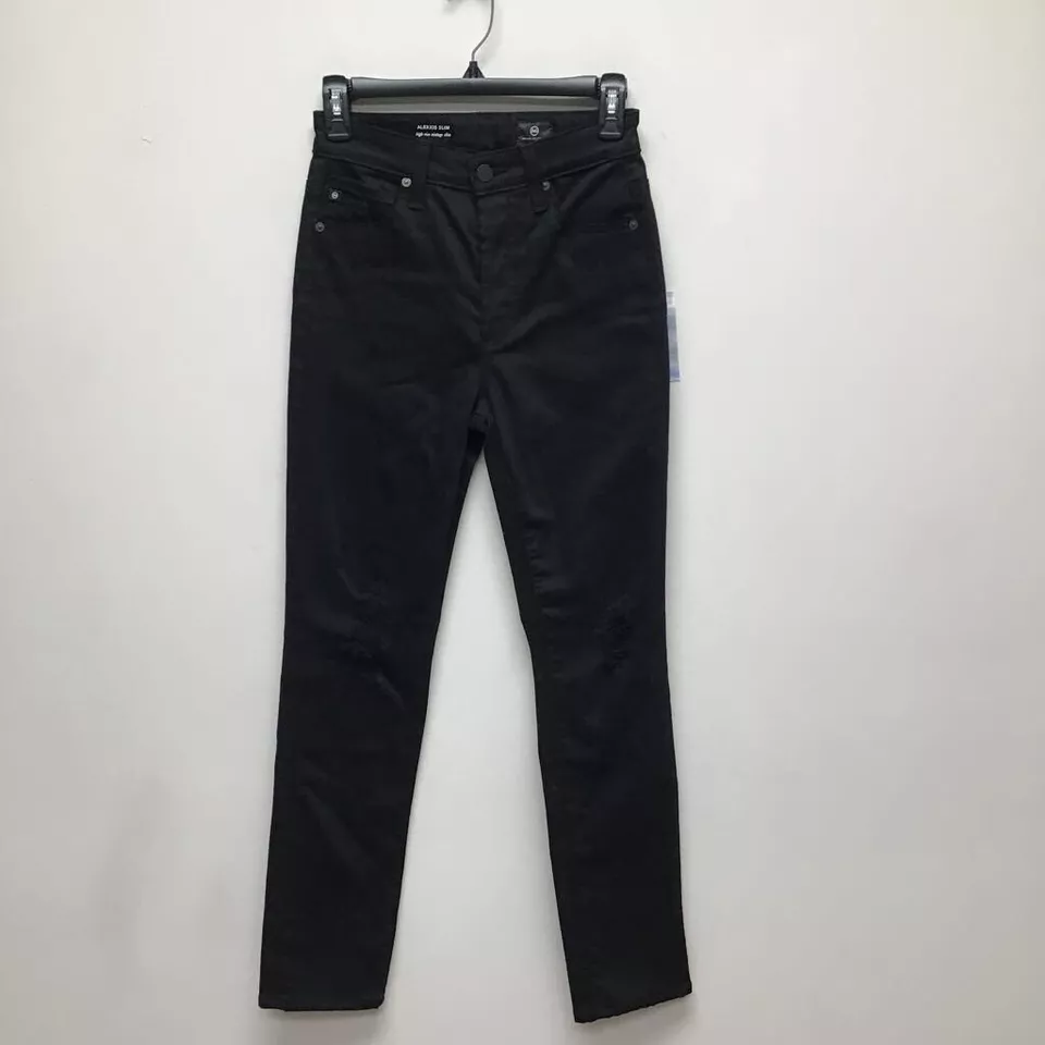 AG Adriano Goldschmied Womens Alexxis Slim Skinny Jeans Black High Rise 25 New