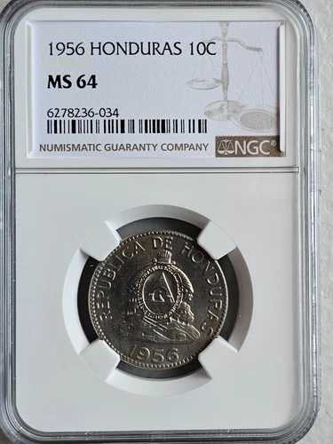 Honduras 10 Centavos 1956 NGC MS 64