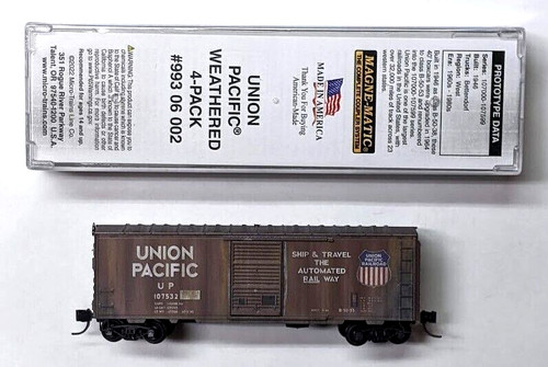 MTL Micro-Trains 0734840 UP 107532 B-50-53 40 pies vagón de carga FW desgastado JC CI | Zustand: New