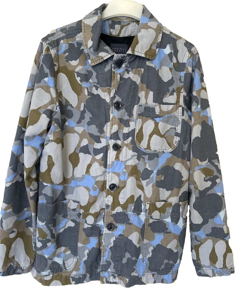 Perry Ellis America Men's Chore Jacket Camo Twill Button Through Pockets Small - Image 2 of 4