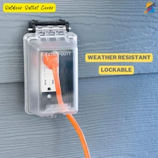Outdoor Weatherproof Outlet Cover - Single Gang Electrical Box, UL Listed