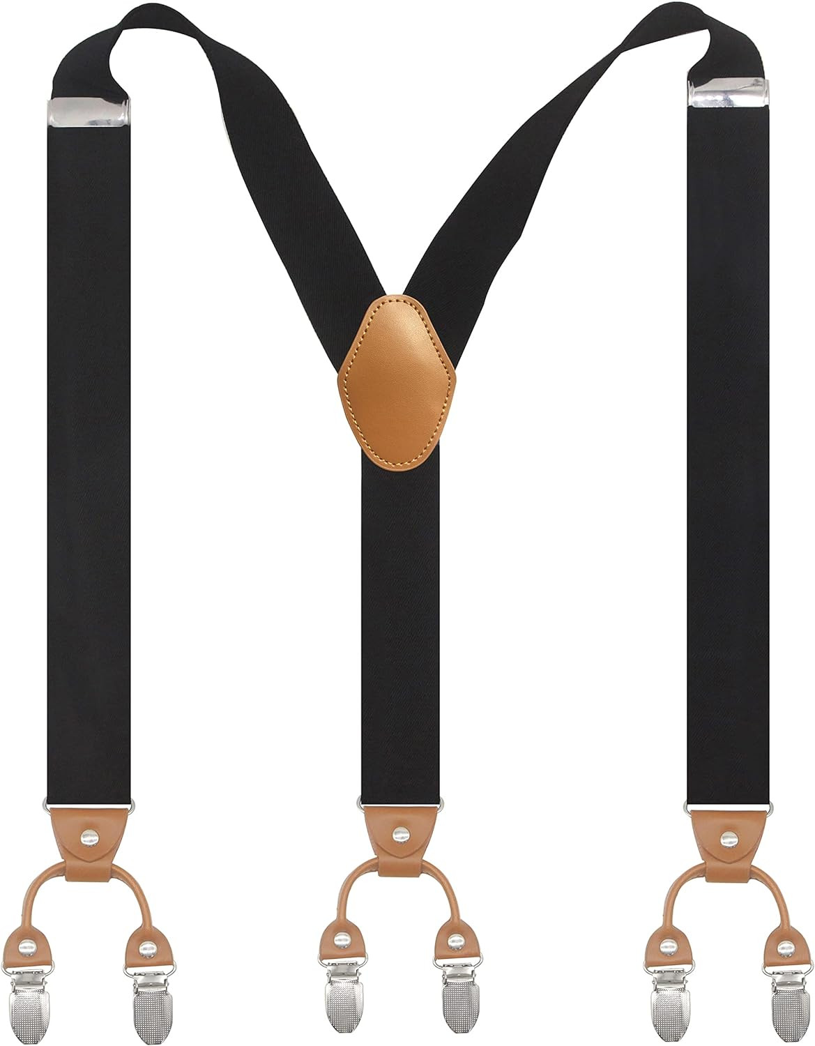 Cedriany Men’S Suspender 6 Clips Y-Shaped Heavy Duty with 1.4 Inch Suspenders El