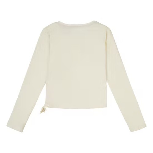 Elle Mädchen T-Shirt creme abstrakt seitlich zum Binden Langarm Alter 10 11 Jahre neu - Bild 2 von 6