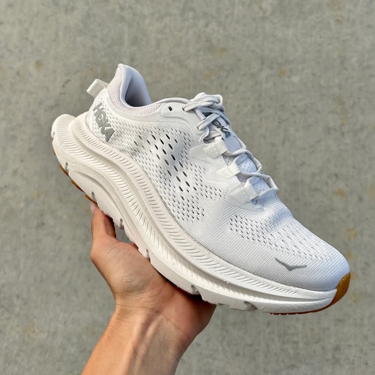 Hoka Kawana 2 Running Mens White Grey Nimbus Cloud Gum Brown Hoka Kawana 2 Womens Running Shoes Alabaster Cosmic Grey  main image 2