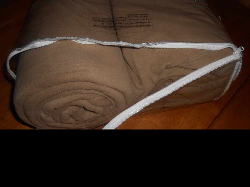 Juego de sábanas de invierno cálidas micro polar talla doble The Company Store franela nuez moscada Foto 3 de 3