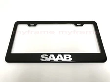SAAB  Black Metal License Plate Frame included 2 free screw caps and caps