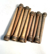 Wood Spools Wooden Quills 7 3/8" and 8 3/4" Reclaimed Primitive lot of 10