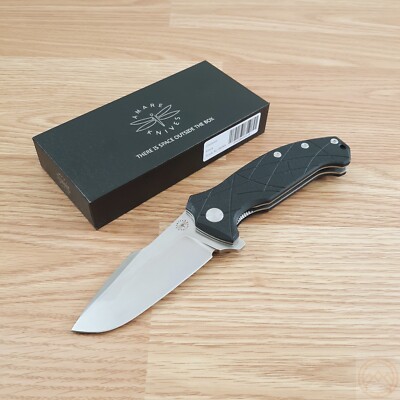 Amare Linerlock Folding Knife 4'' D2 Tool Steel Blade Black Textured G10 Handle