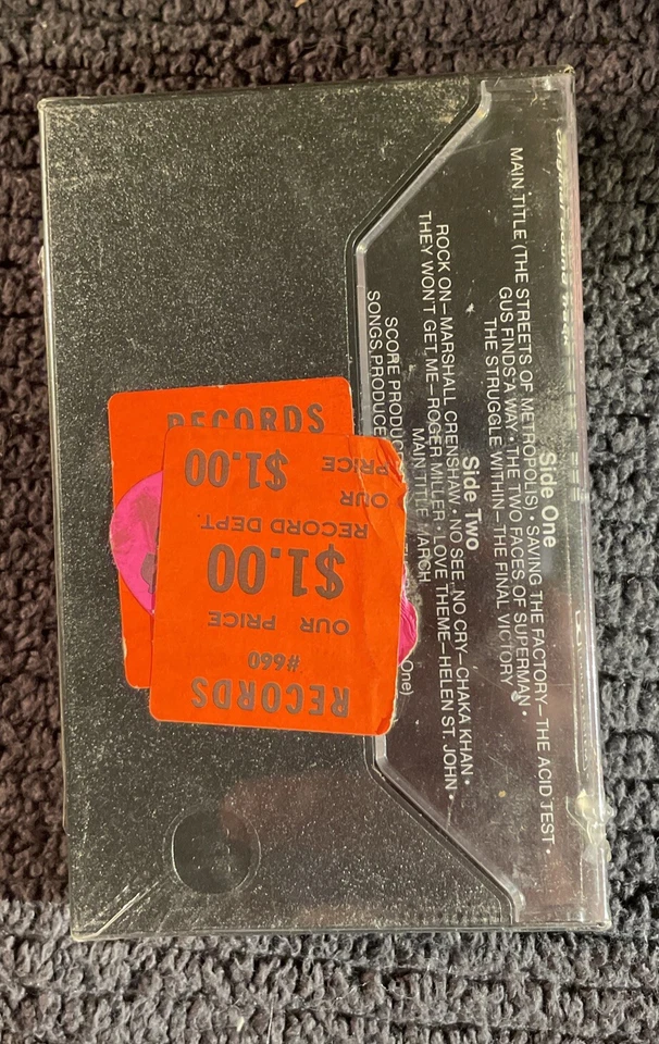 Superman III Soundtrack Cassette Tape (1983) 1980s SEALED But Hole In Side - Image 3 of 4