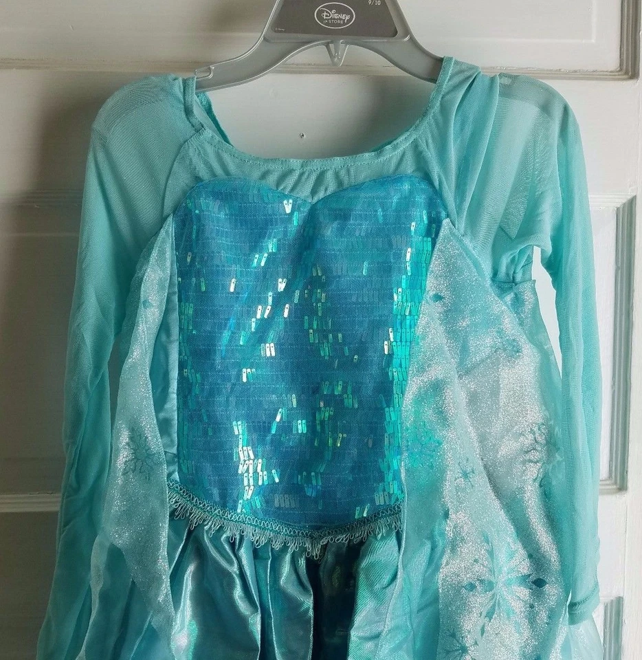 Disney Store Frozen Elsa Disfraz Niñas Niños Halloween Vestir 9 10 Princesa Foto 2 de 4