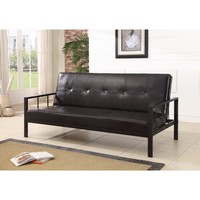 Black Vinyl With Heavy Duty Metal Frame Klik Klak Sofa Futon Bed Sleeper on sale Black Vinyl With Heavy Duty Metal Frame Klik Klak Sofa Futon Bed Sleeper on sale