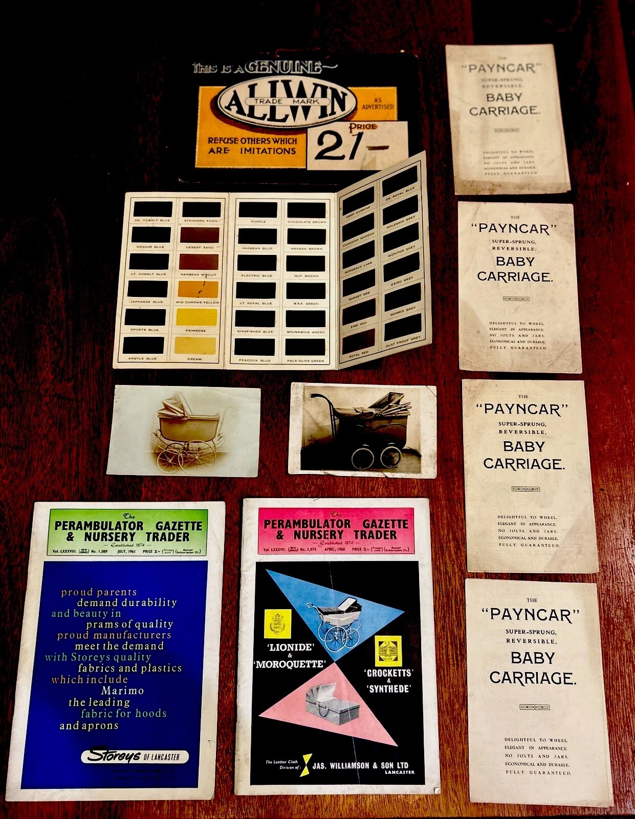 Enamel Paint Samples For 19th Century Baby Carraiages, Ca. 1910