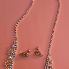 Rhinestone Jewelry Set: Clear Round Rhineston...