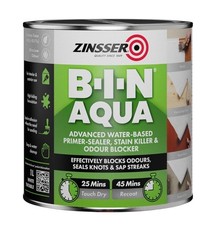 Zinsser Bin Aqua Primer Sealer Stain Killer and Odour Blocker 1L (White Tintable