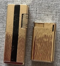 Hadson Mini Feuerzeug und  Kingstar Leo-4 Feuerzeuge golden 70er Vintage