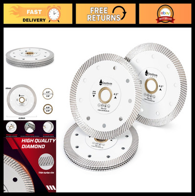 5pc Super Thin Diamond Turbo Tile Blades 4.5'' for Marble & Ceramic Cutting