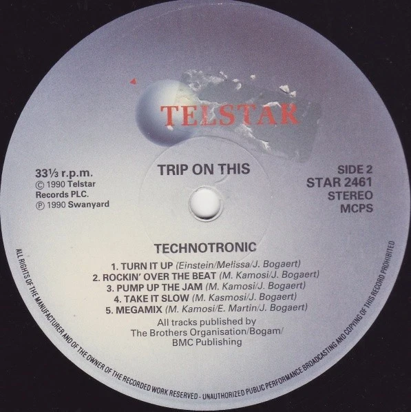 Technotronic – Trip On This (Vinyl, 1990), Original UK Pressung, excellent (EX) - Bild 4 von 4