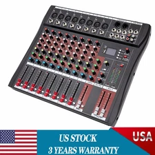 8 Channel USB Bluetooth Live Studio Audio Mixer Power Mixing Console Board w/USB