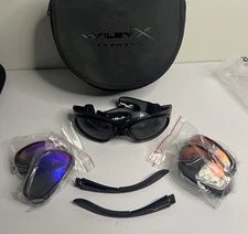 Wiley X SG-1 Z87-2+ Tactical Ballistic Sunglasses Kit Interchangeable Lenses NOS