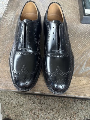 Johnston & Murphy Mens Sz 8D Waverly Wingtip Optima Black Calf European Leather