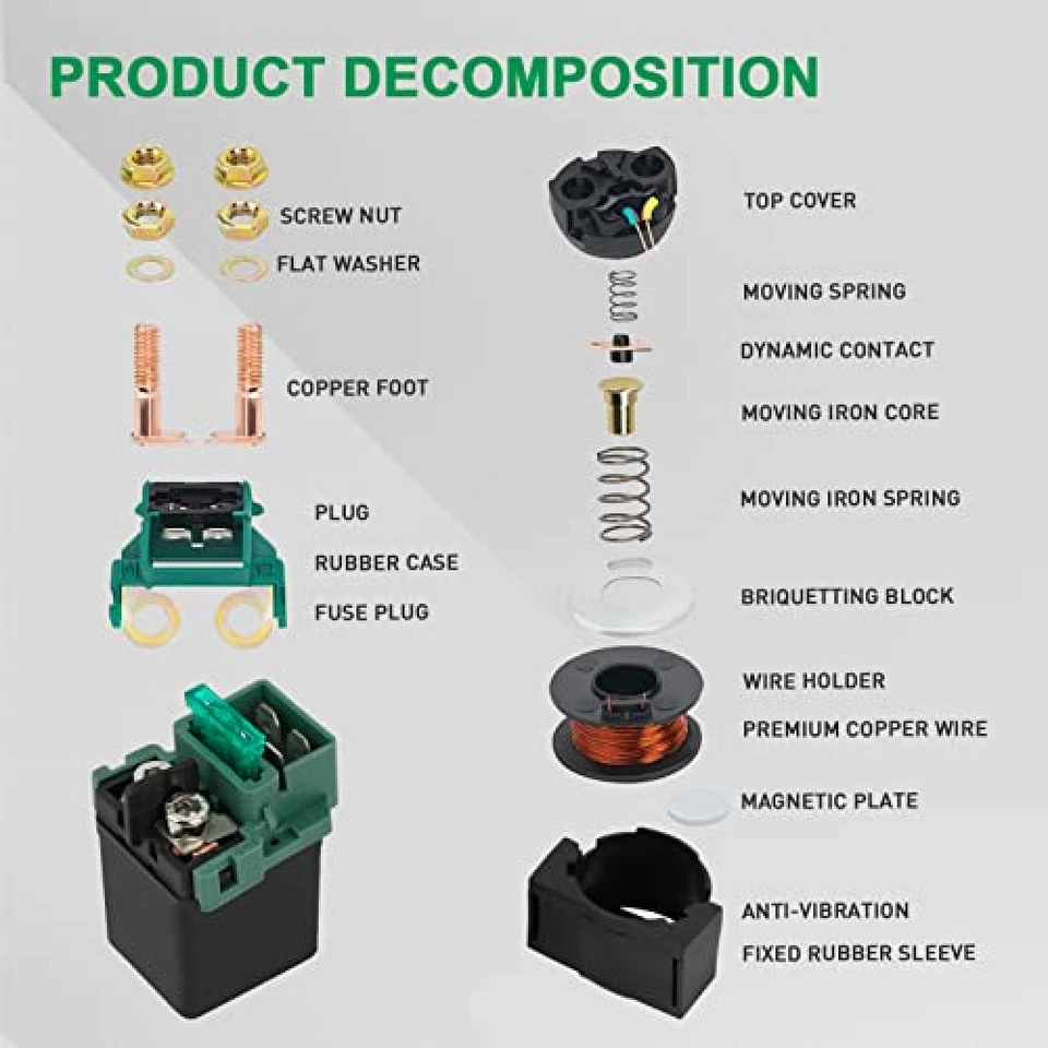 Starter Solenoid Relay for Honda CBR1000RR CBR600RR CBR600F3 CBR250R CX500 Foto 3 de 4