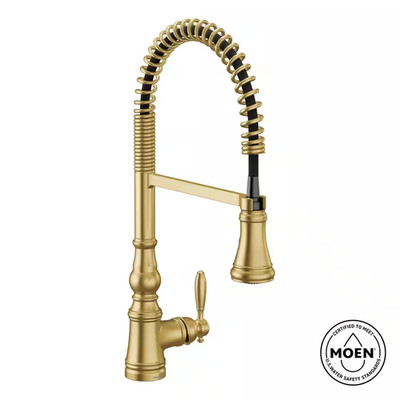 Moen Weymouth One-Handle Pulldown Spring Kitchen Faucet - Brushed Gold S73104BG