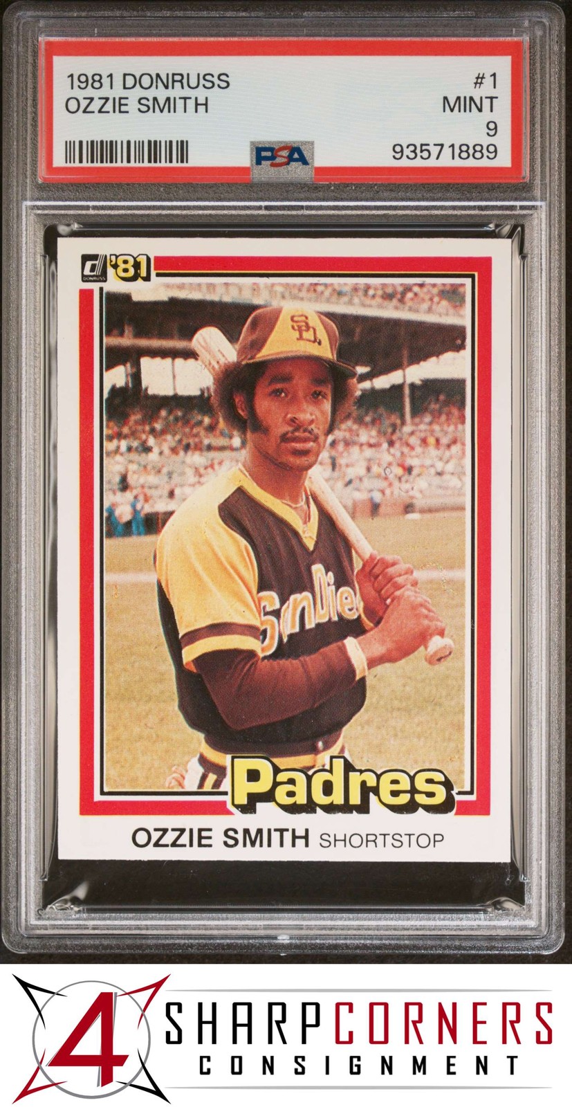 1981 DONRUSS #1 OZZIE SMITH PADRES HOF PSA 9