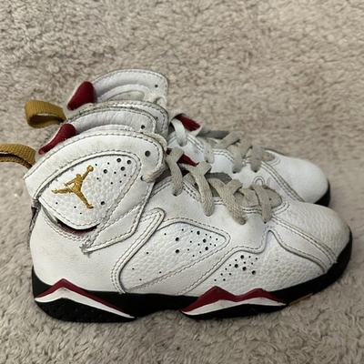 #ad Jordan 7 Retro Cardinal 2022 White Red Bronze DJ2778 106 Kids Size 11C Sneaker $19.99