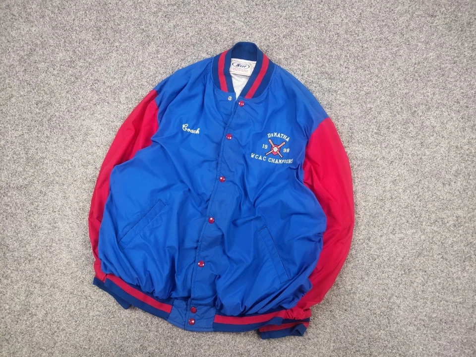 Vintage 80's NEFF Dematha Washington Baseball Varsity Jacket Bomber - Image 3 of 4
