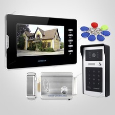 7inch Hands-free Video Door Phone Intercom System with Keyfobs Password Keypad
