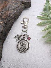 Lavender Flower Butterfly Bag Charm / Purse Charm / Flower Keychain Gifts