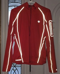 Pearl Izumi Jacket Small Red PRO Series Cycling Soft Shell Full Zip EUC