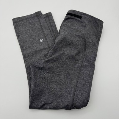 Lululemon Speed Up Crop Leggings Heathered Grey Space Dye Womens 6 With Pockets