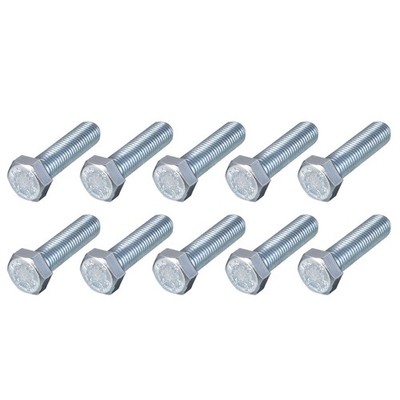 10 PCS Hex Bolts M16-2x60mm 8.8 Grade Carbon Steel Zinc Plated Coarse UNC