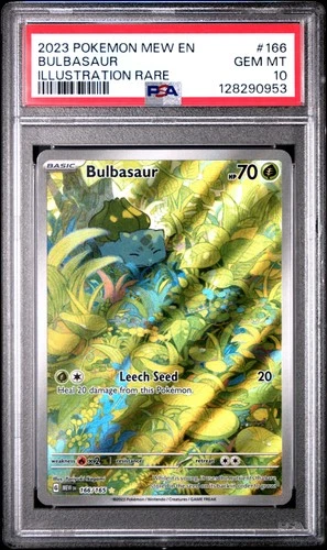 2023 POKEMON MEW EN-151 ILLUSTRATION RARE #166 BULBASAUR PSA 10