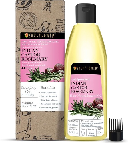 Rosemary Castor Hair Oil for Hair Growth, Hairfall Control, For Dry, Damaged,...